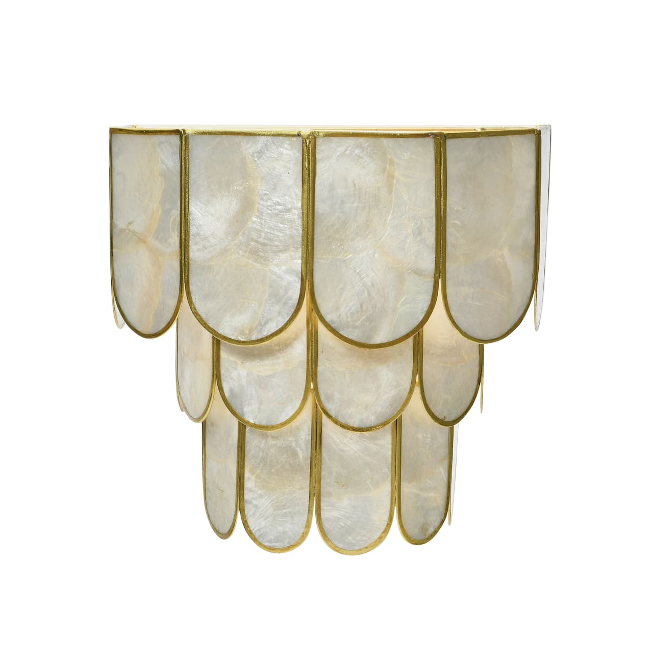 Hello Honey® 9" 4-Tier Capiz and Metal Wall Sconce